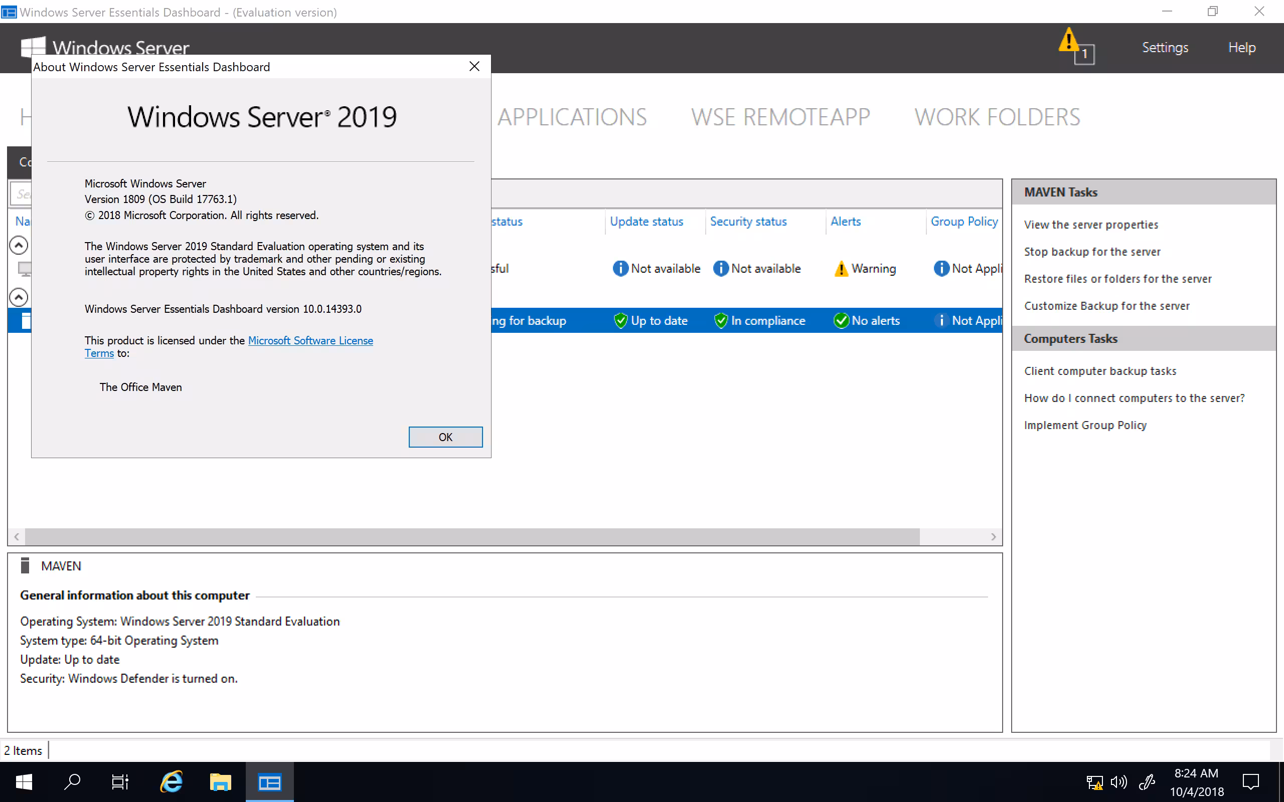 Windows Server 2019 Essentials